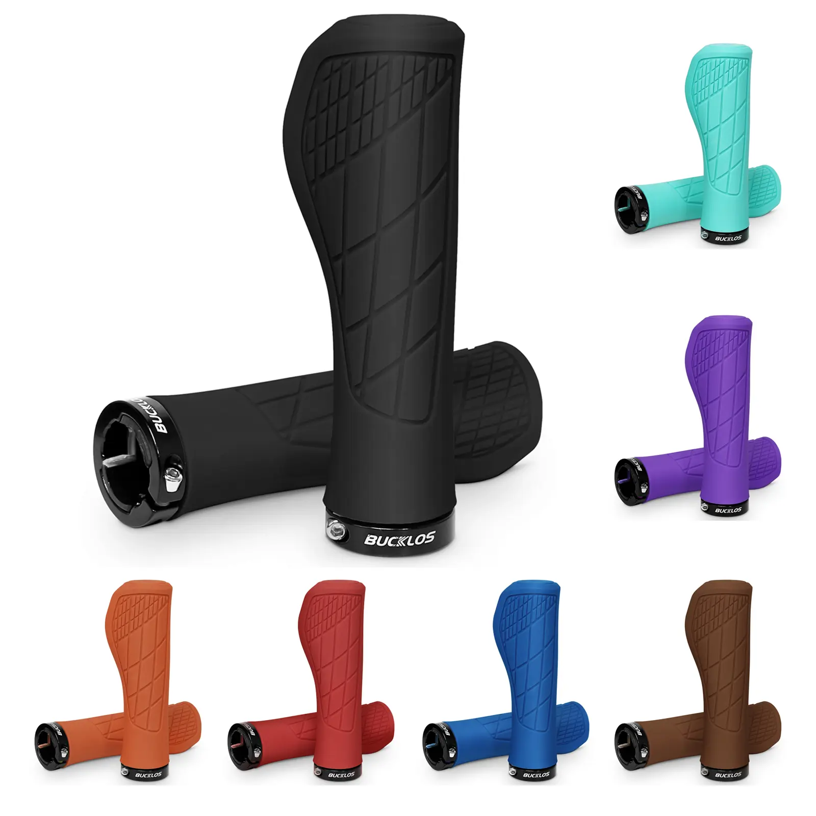 BUCKLOS Single Lock-on Bike Handlebar Grips - Mountain Bike 7/8" Black Ergonomic Anti-Slip Grip with Comfort Locking Feature Safety Stability, Comfortable Riding Anti-slip Bicycle Protective Gear Bike Accessories  Bicycle Handlebar Protectors tiktokshopsp