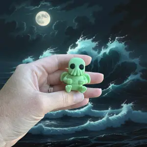 Cthulhu Mini Fidget - Halloween Toy - 3D Printed Pastel Green Eldritch Horror Toy - Mini Monster Desk Buddy - Tentacle Creature Gift - Fantasy Toy