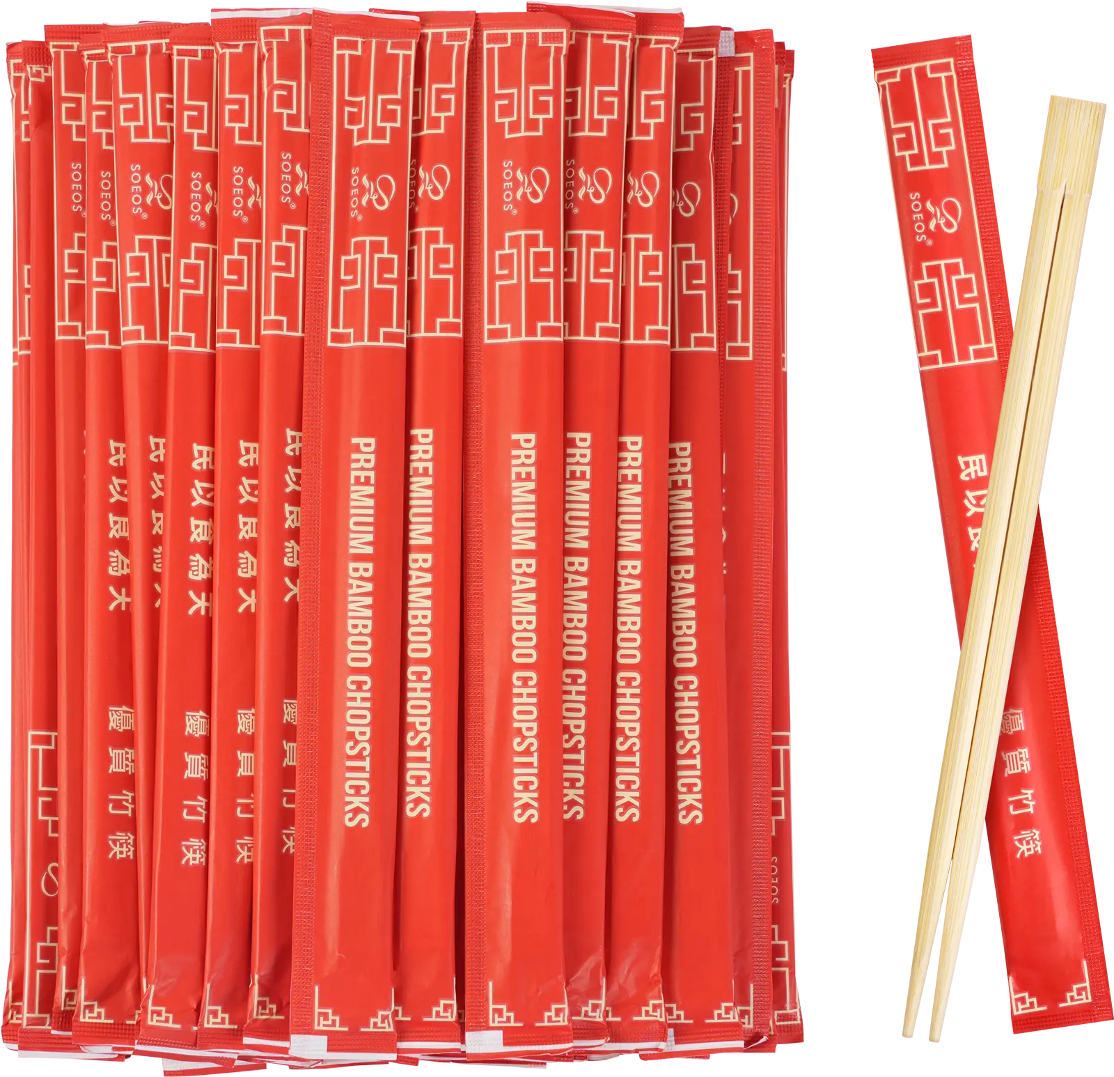 Soeos Premium Disposable Bamboo Chopsticks (Approx. 100 sets), Japanese Disposable Chopsticks Bulk, 9'' Chopsticks.