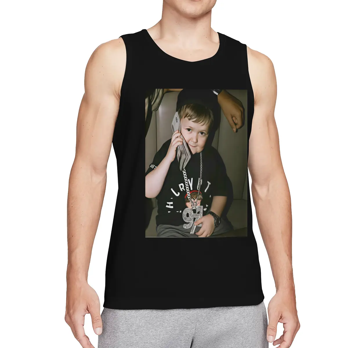 Fasiom Funny Streetwear Tops Hasbulla Fighting T Shirt Russia Classic Mini Khabib Blogger Graphicvests Women vests Shirts