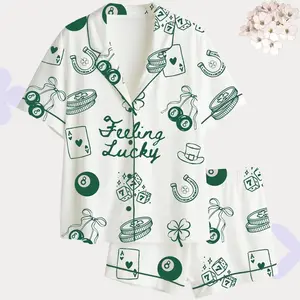 Feeling Lucky Shamrock Pajama Set – St. Patrick’s Day Graphic Sleepwear