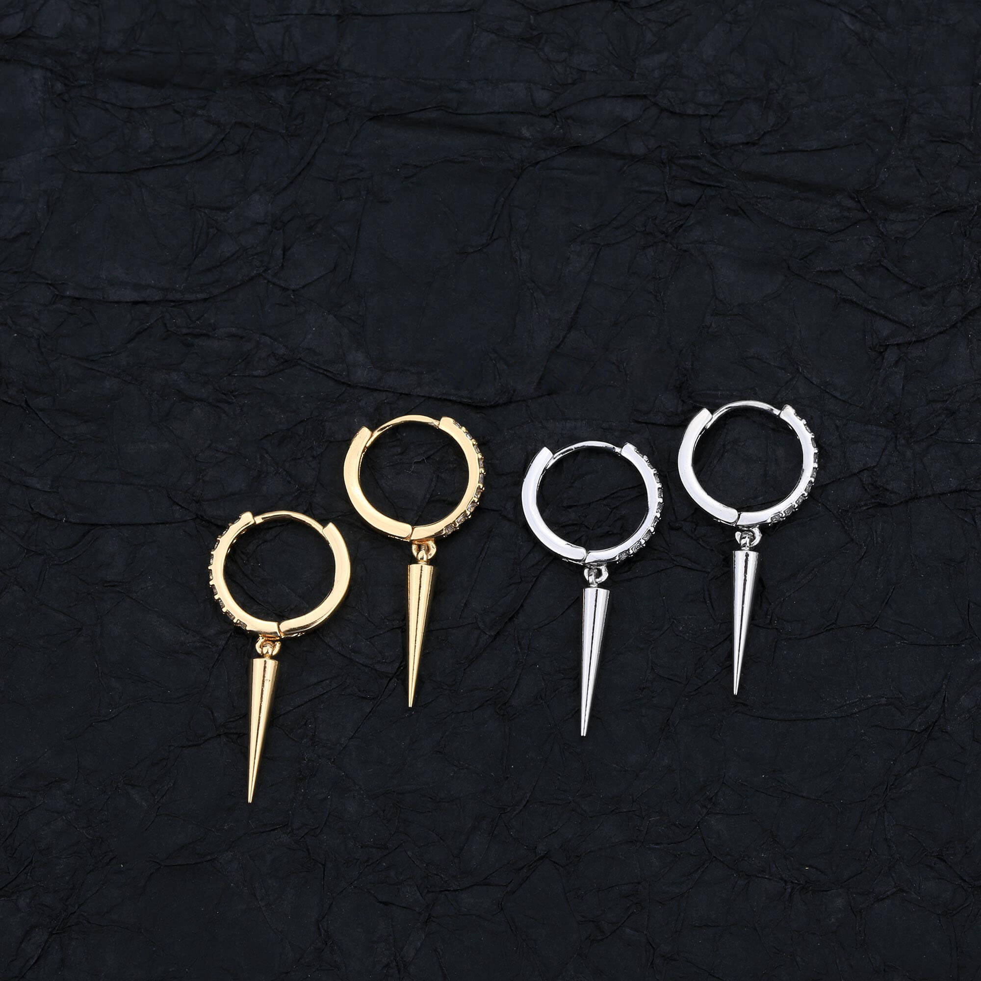 Oufer 20G Spike Stainless Steel Dangle Hoop Earring 2024 New Trend Earring Gothic Style Gift For Her