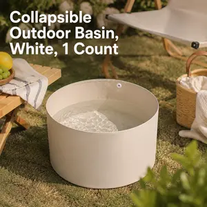 1 Count, Foldable Waterproof Bucket with Built-in Hanging Hole, Pressed Bottom Edge, for Outdoor Camping Travel Fruit Washing and Storage