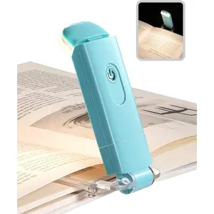 USB Rechargeable Book Light for Reading in Bed, LED Book Reading Lights with Clip,  for Bookworms, , Warm White, Brightness Adjustable (Blue)