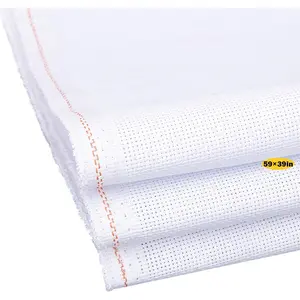 Classic Reserve Aida Cross Stitch Fabric 14 Count White Cotton Cloth for Embroidery (59 x 39 Inch)