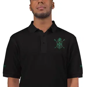 Knight's Crest Polo Shirt Casual Short Sleeve Top with Graphic Design Made from Polyester for Men