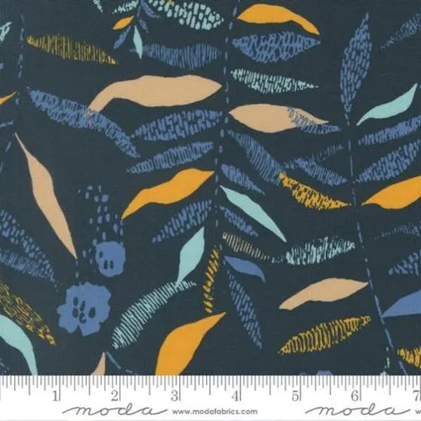 Fabric Moda Deep Sea Textured Frond Boho Haven by the Quarter Yard 45643-18