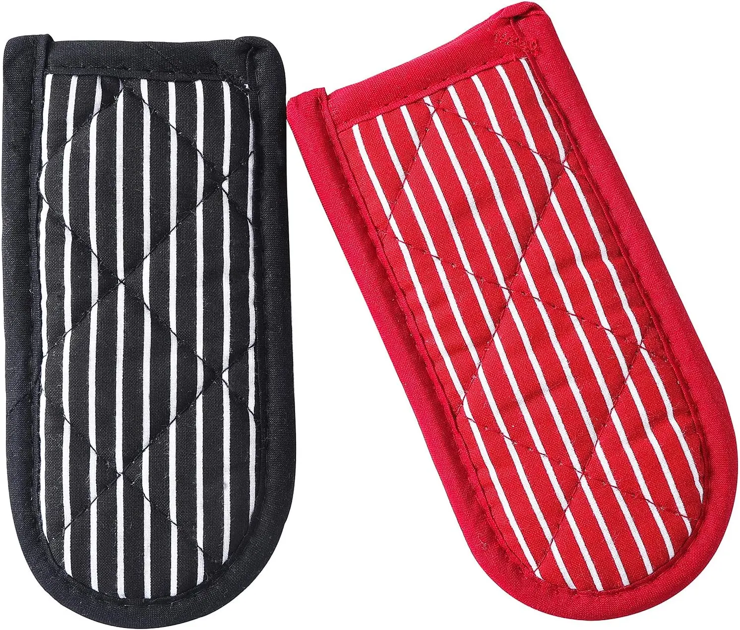 100% Cotton Cookware Handle Covers - 2-Piece Striped Pan Protector Set, Silicone-Enhanced Thick Thermal, Heat-Resistant Machine-Washable Kitchen Accessory for Cast Iron Skillets & Pans (Ideal for Mother's Day)