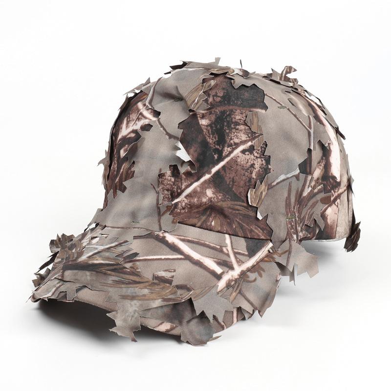 Leaf-Patterned Bionic Camouflage Baseball Cap — American-Style Outdoor Training & Jungle Concealment Hat with Curved Brim and Soft Crown