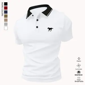 Men's casual polo shirt suitable for business, leisure, dates, and office wear.