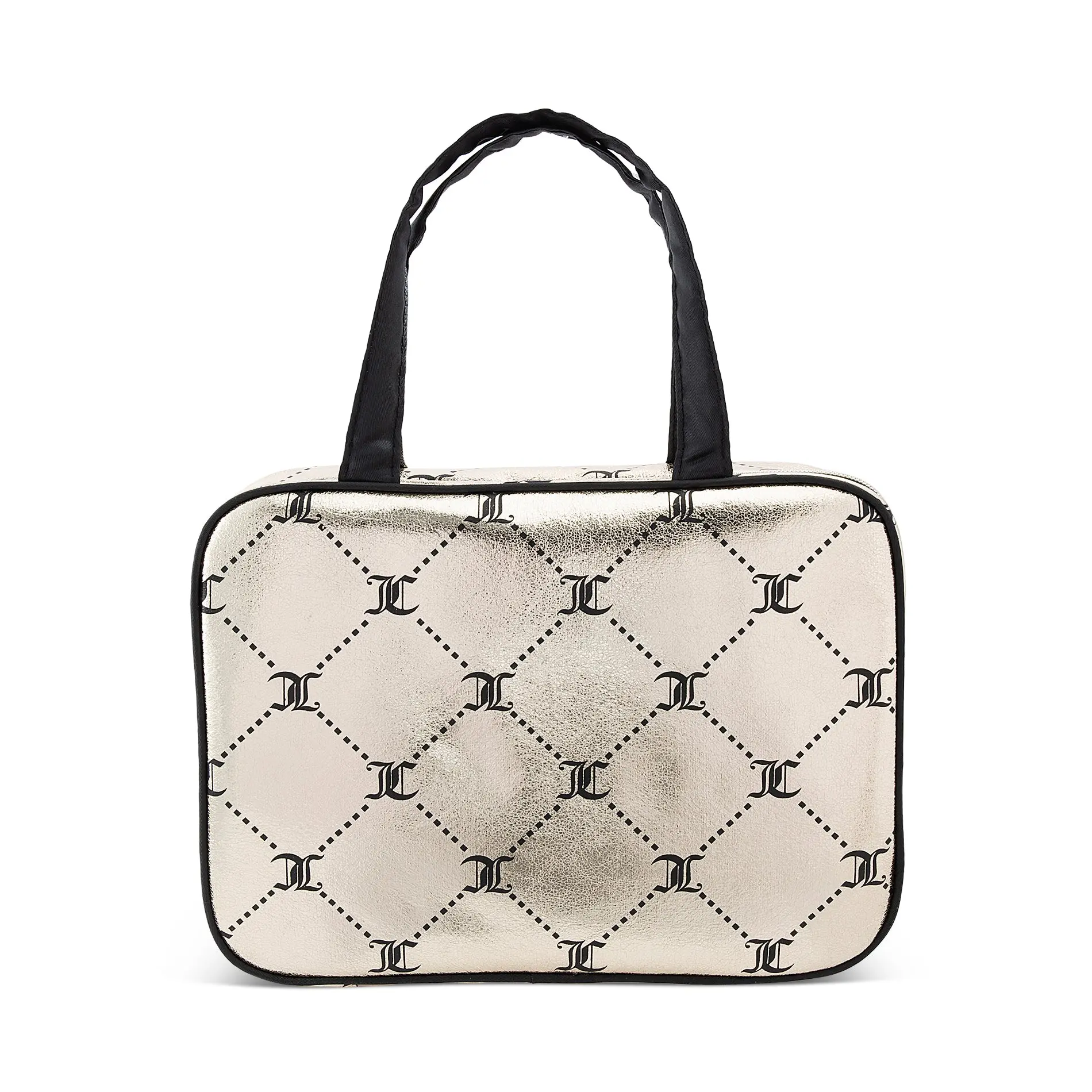 JC Lattice Logo Print Gold PU Weekender