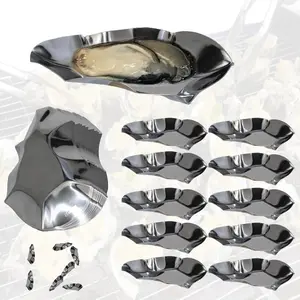 12 count Grillable Oyster Shells, 304 Stainless Steel Oyster Grilling Shells for Cooking and Baking