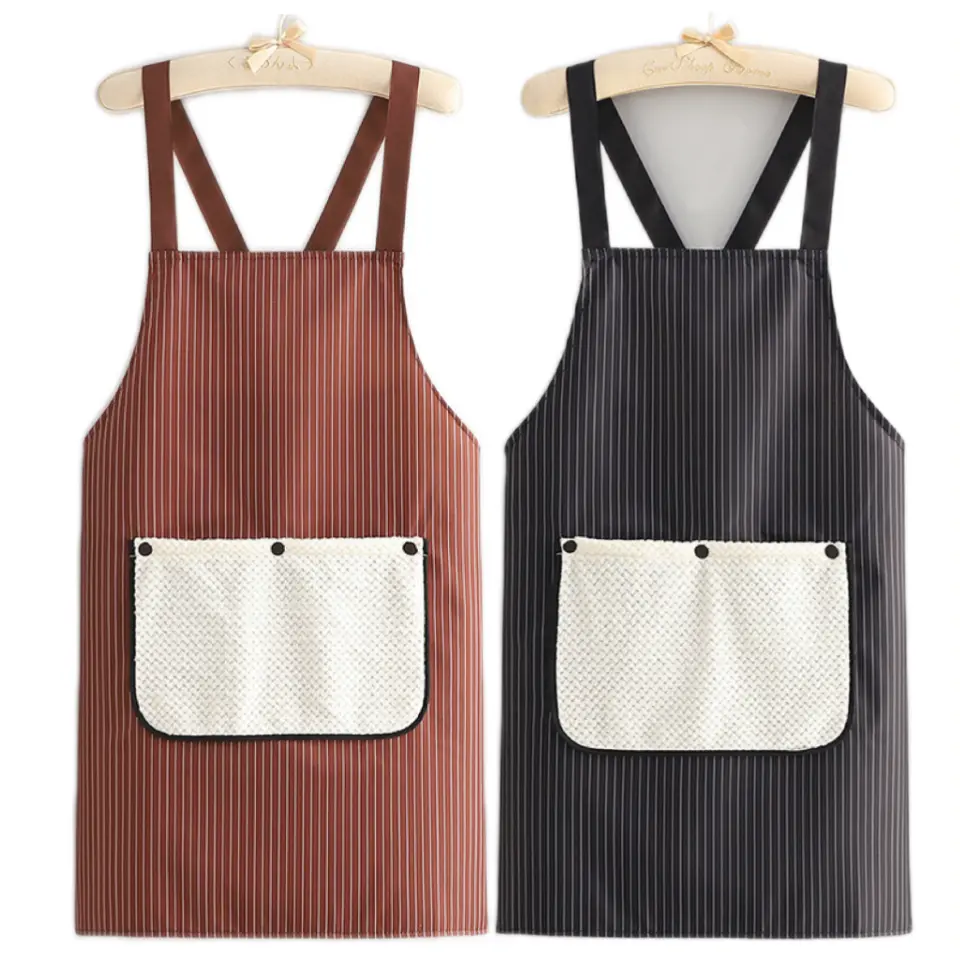 Premium 2-Piece Apron Set，Home Kitchen Apron, Korean Style Workwear for Tea Shops & Nail Salons, Solid Color Work Apron for Fruit Stores, Kitchen Cooking Apron