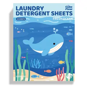 Cube Flow Laundry Detergent Sheets Fresh Ocean Scent 40 Loads