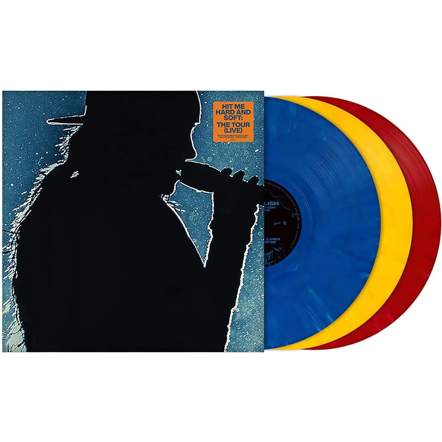 Billie Eilish Band Artist - HIT ME HARD AND SOFT: THE TOUR (LIVE) 2026 Release Limited Edition LP Vinyl Record Album - Blue, Red, Yellow Colored Recycled Vinyl, Record Label, Vocal Music