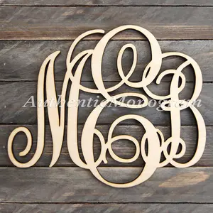 Wooden Monogram Wall Letters Unpainted - Home Decor Monogram - Wedding