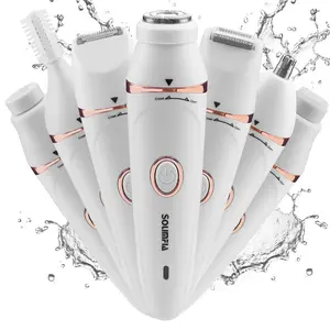Waterproof Body Hair Trimmer, 7 in 1 Electric Hair Removal Tool, Multifunctional Hair Trimmer, Electric Razor Shaver for Women, Cordless Rechargeable Trimmer, USB Rechargeable Women's Grooming Kit, Portable Bikini Trimmer, Cordless Charging Trimmer