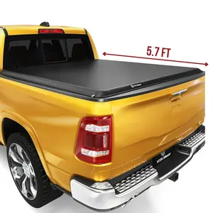 [Fits 2019-2026 Dodge Ram 1500 New Body] 5.7 Ft Bed, Soft Roll Up Truck Bed Tonneau Cover, without Rambox