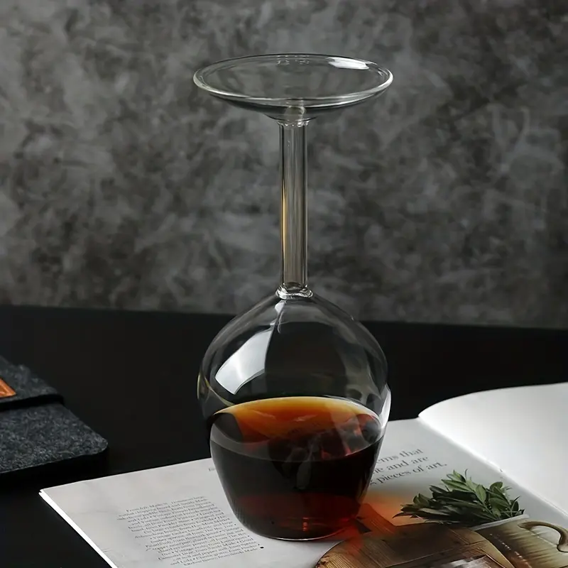 1 pcs 13.5oz Upside Down Wine Glass for Scotch, Bourbon, Whisky, Cocktail, Cognac, Vodka, Gin, Tequila - Perfect for Bar, Pub, Club, Restaurant and Home Use - Enhance Your Drinking Experience with This Unique Goblet