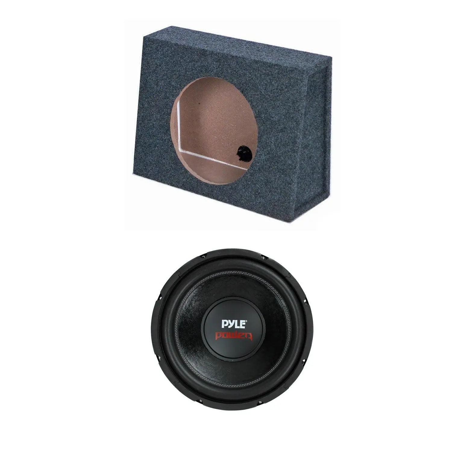 QPower 12 Inch Single Slim Shallow Subwoofer Box and Pyle 1600 Watt Subwoofer QPower 12 Inch Single Slim Shallow Subwoofer Box and Pyle 1600 Watt Subwoofer