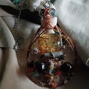 Sun Circle Medicine Copper-Brass-Nickel Wire-Wrapped Pendant
