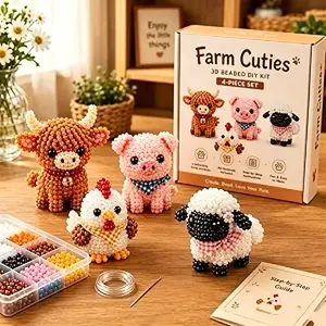 3D Beaded Gnome DIY Kit, Beaded Animal DIY Kit with Colorful Beads and Instructions, Crafting, Creative Craft Kits Gifts for Craft Enthusiasts, Patriotic Independence Day Mini Gnome Ornament Kit for Home Farmhouse Holiday Decoration