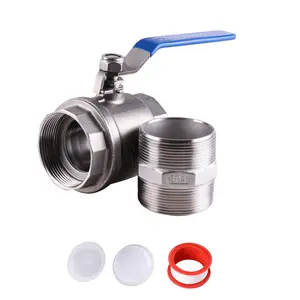 Full Port Ball Valve 1 Inch NPT Male x Female Stainless Steel 304 Heavy Duty Shut off Valve Plumbing Fitting for Water, Oil, Gas （1-1/2 Inch，2 Inch）