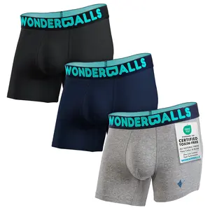 Wonderballs Men's Short Boxer Briefs - Sports Style with Peruvian Pima Cotton & Austrian Modal for Softness & Comfort