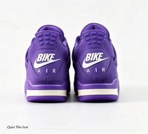 Brand New High Top Retro Sneakers Purple Suede Mesh Breathable Basketball Style Shoes With Original Box
