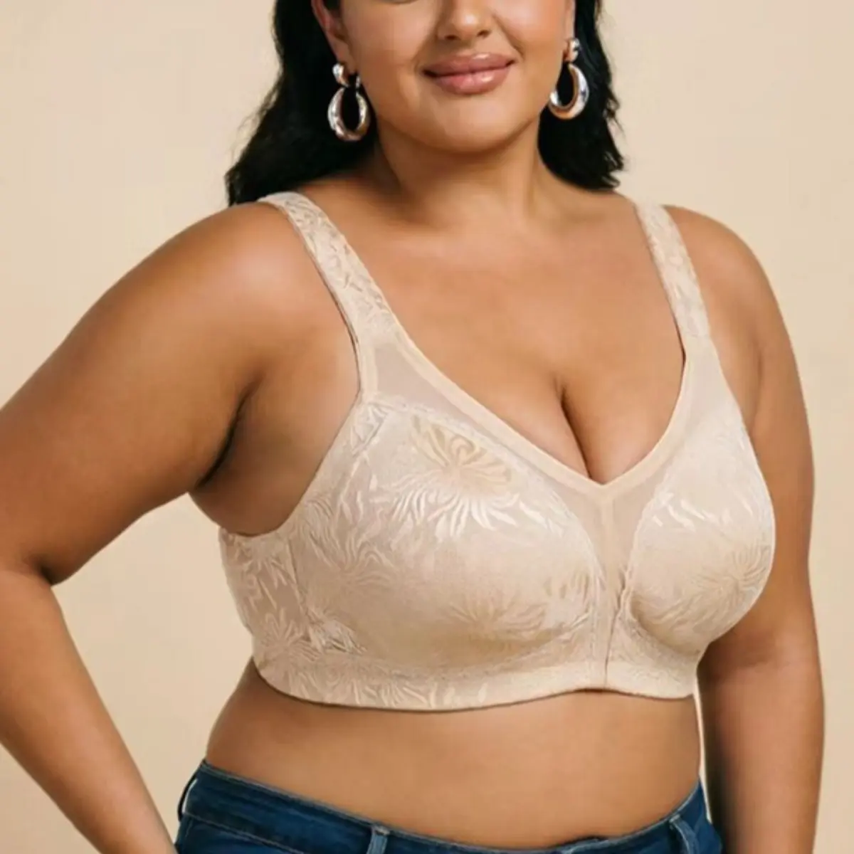 Women's Full Coverage Non Padded Wireless Bra Plus Size Minimizer Bras For Bigger Chested