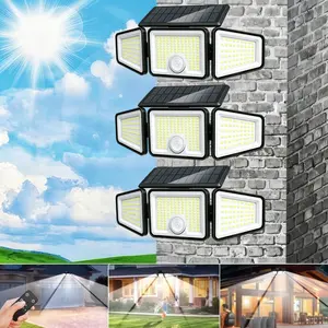 2 Packs Solar Outdoor Lights 2500 Lm Outdoor Solar Light with Motion Sensor | 3-270° Wide Angle Street Area Light, IP65 Waterproof, 3 Modes, Remote Control, Suitable for Yard, Terrace, Garage, Street, etc, Motion Sensor Lights, Solar Powered, Solar Ground