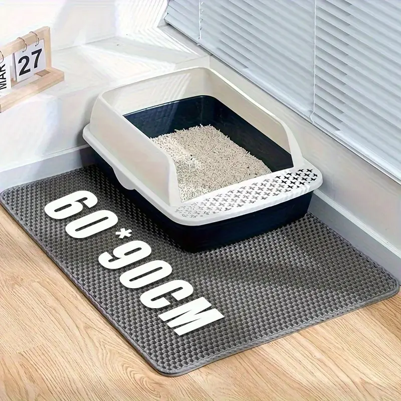 Extra-Large Honeycomb Cat Litter Trapper Mat, Waterproof & Double-Layer Design, Controls Litter Tracking, Easy to Clean & Machine Washable, Soft & Safe for Kitty Paws,, Non-Slip & Easy to Clean
