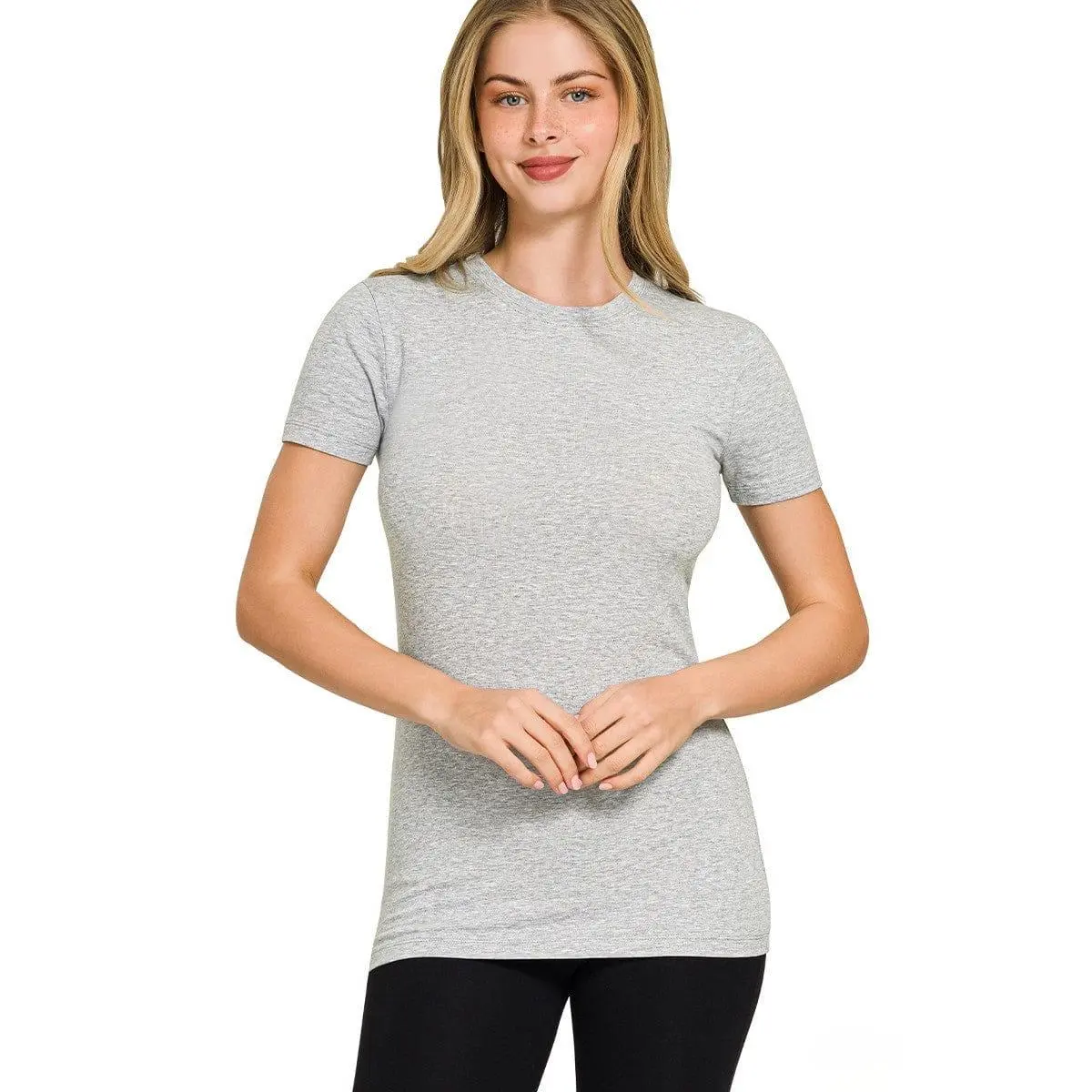 Zenana Basic Crew Neck Short Sleeve Tee