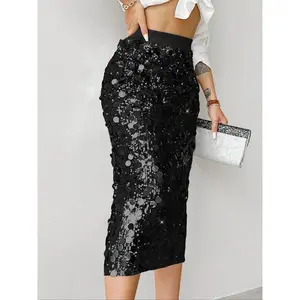 Ladies' sequin flute skirt, elegant and fashionable party dress, ladies' summer outfit, street fashion skirtRAIMENTRY