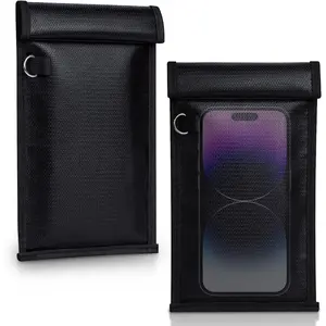 2 Pack Military Grade Faraday Bags, Fireproof Waterproof Signal Blocking Pouch for Cell Phone & Car Keys, RFID GPS WIFI NFC Blocker, Anti-Tracking Privacy Shielding Pouch for Daily Travel