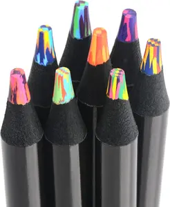 8 Rainbow Colored Pencils (0.2 Inch Diameter, 3 & Up) - School & Office Stationery, Christmas/Easter/Valentines Day Stocking Stuffers, Party Favors for Teens, Drawing Painting Sketch Supplies