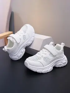 Summer Mesh Shoes, Unisex Breathable Dad Sneakers, School Sports Shoes, Velcro Soft Sole Anti-Slip Running Shoes, Hollow Out Odor-Resistant Kids Shoes