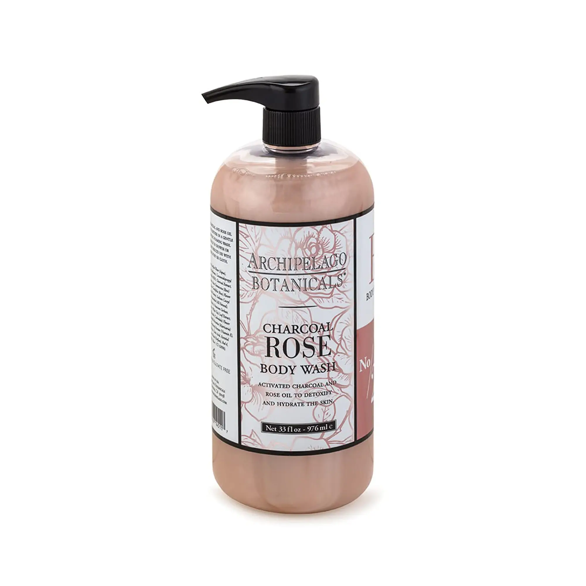 Archipelago Charcoal Rose Body Wash, Daily Body Care Cleanser, Hydrating Shower Gel (Gel Formula for Bath & Shower Use), Scent, Smelling Good, Fresh And Clean, Aromatic Body Wash & Cleansers