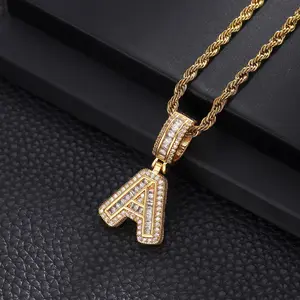 SHOW CRAFT Artificial zircon letter pendant and chain necklace, fashion jewelry, for parties, daily outfit decoration, trendy versatile exquisite jewelry, birthday gift, initial necklace jewelry