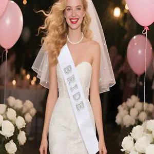 Pearl bride sash with pin, bride-to-be sash gift, bachelorette party sash accessory, suitable for bridal party gifts, wedding decorations, bachelorette party, bridal party decorations, bridesmaid gift, Party Accessories