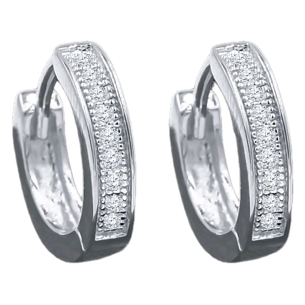 RADIOSUS STERLING SILVER MOISSANITE HOOP EARRINGS