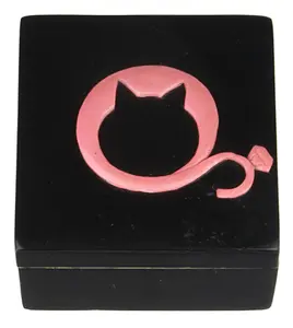 Cat Logo - Soapstone Trinket Decor Box