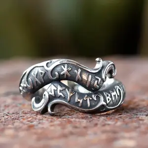 New 316L Stainless Steel Viking Rune Dragon Odin Amulet Nose Ring for Men, Scandinavian Pagan Fashion Costume Jewelry