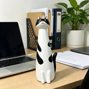 Nordic Style Minimalist Cat Resin Vase, Hand-Painted Resin Craft, Stable Design, Ideal for Home Decor, Perfect for Young Adults, 6 Unique Cat Shapes