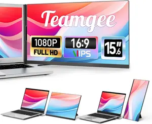 Teamgee 15.6" Laptop Screen Extender, Slim & Lightweight Portable Monitor for Laptop, Full HD IPS, 360° Rotating Stand, Detachable, USB-C Plug & Play, RGB Lighting, Thin Bezels computer accessory