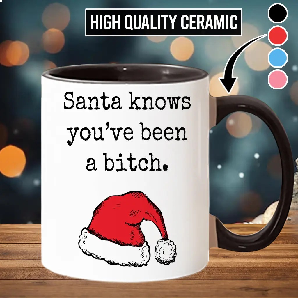 Stylish Washable Reusable Funny Printed Santa Claus Ceramic Mug - Christmas Beverage Cup, Coffee Lovers Drink Gift - scs10056