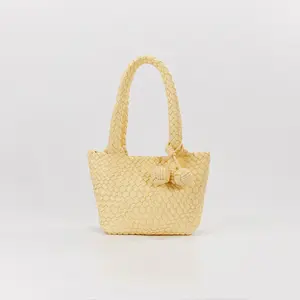Calliope Muse Handwoven Tote - Shoulder Bag for Vacation and Elevated Casual Style Hand-woven, Denim