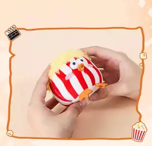 MINISO Popcorn Bum Plush Keychain - 5.98"X2.36" Pocket-Sized Popcorn Dangler, Buttery Soft Squishy Kawaii Bag Keychain, Holiday & Birthday Gift