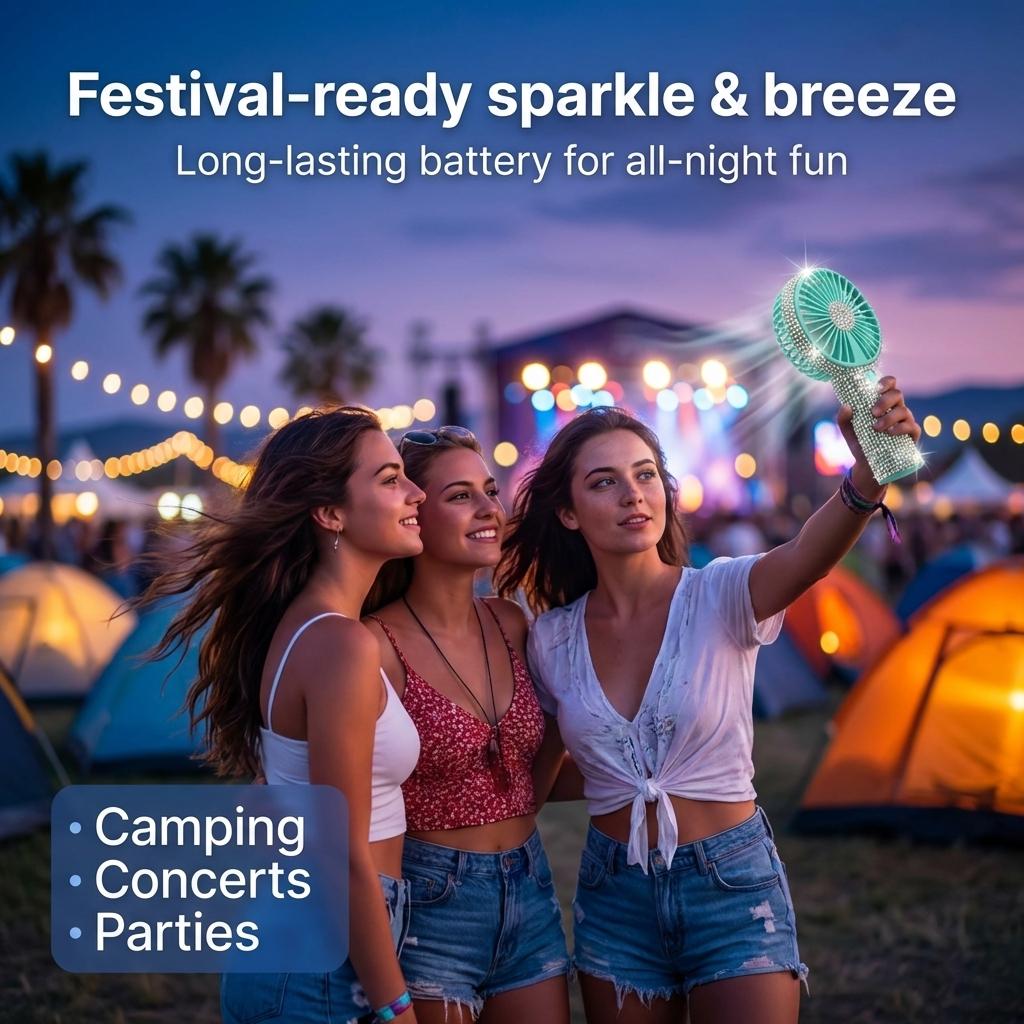 TAZTIR USB Rechargeable Mini Fan, Portable Diamond-style Handheld, Exquisite Battery Life, Suitable for Wedding, Outdoor, Desk, Travel, Valentine's Day Gift, Mother's Day Gift TAZTIR USB Rechargeable Mini Fan, Portable Diamond-style Handheld, Exquisite Battery Life, Suitable for Wedding, Outdoor, Desk, Travel, Valentine's Day Gift, Mother's Day Gift