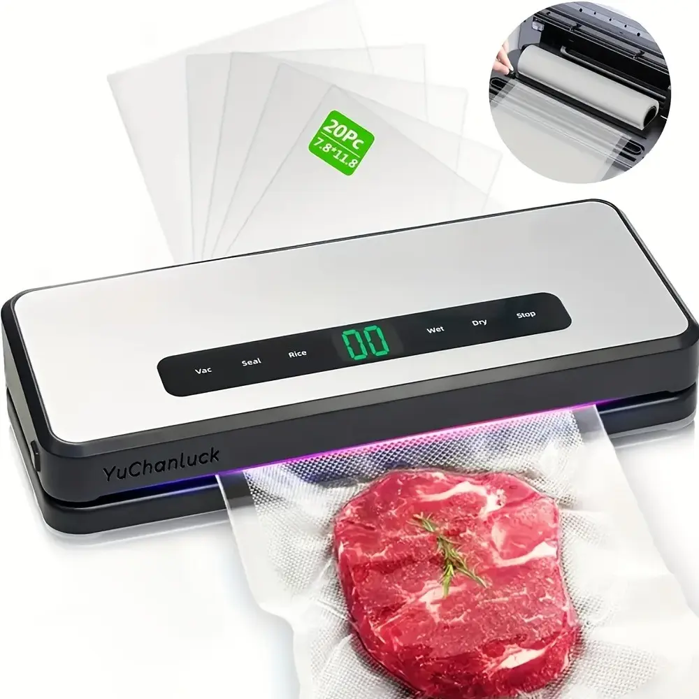 90Kpa Food Vacuum Sealer Machine, Built-in Cutter & Bag Storage, Wide Seal Food Saver with Bags summerwins,summerwins Automatic Sealing Vacuumsealmachine